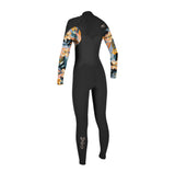 O'Neill Epic Women's 4/3mm Chest Zip Wetsuit in Black/Demiflor - 2023