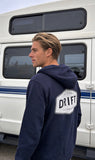 Drift Zip French Navy Organic Heavyweight Hoody in Organic Cotton