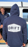 Drift Zip French Navy Organic Heavyweight Hoody in Organic Cotton