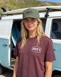 Drift Red Brown Organic Logo Tee