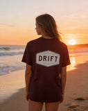 Drift Red Brown Organic Logo Tee