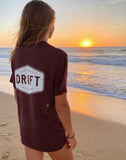 Drift Red Brown Organic Logo Tee