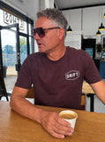 Drift Red Brown Organic Logo Tee