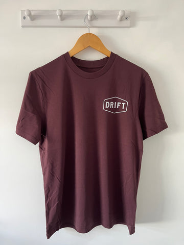 Drift Red Brown Organic Logo Tee