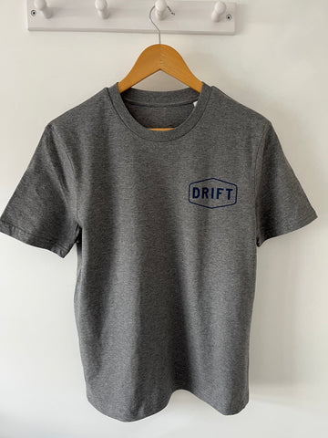 Drift Grey Organic Logo Tee Denim Print