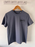 Drift Blue Grey Organic Logo Tee