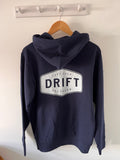 Drift Zip French Navy Organic Heavyweight Hoody in Organic Cotton