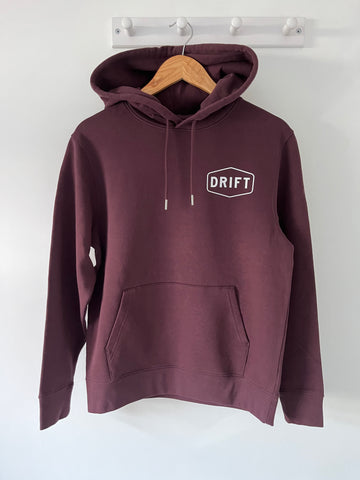 Drift Red Brown Organic Heavyweight Hoody in Organic Cotton