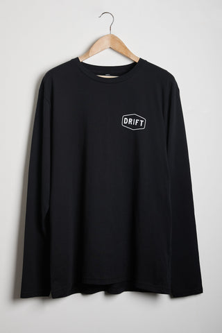 Drift Long Sleeve Organic Tee in Black